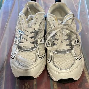 Nautica White and Silver Kids Sneakers